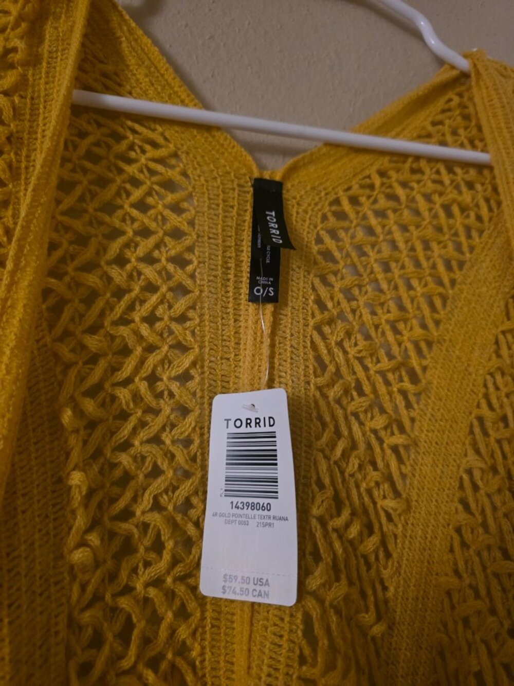 NWT Torrid Size O/S Yellow Ruana - Picture 4 of 4
